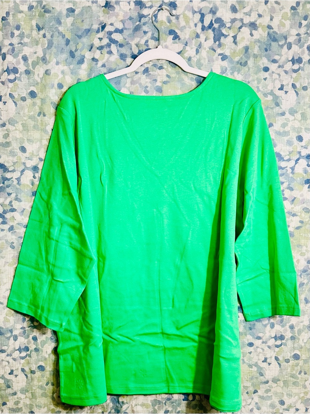Isaac Mizrahi Live Green Pima Cotton V Neck Tunic Top 3X - Picture 3 of 4
